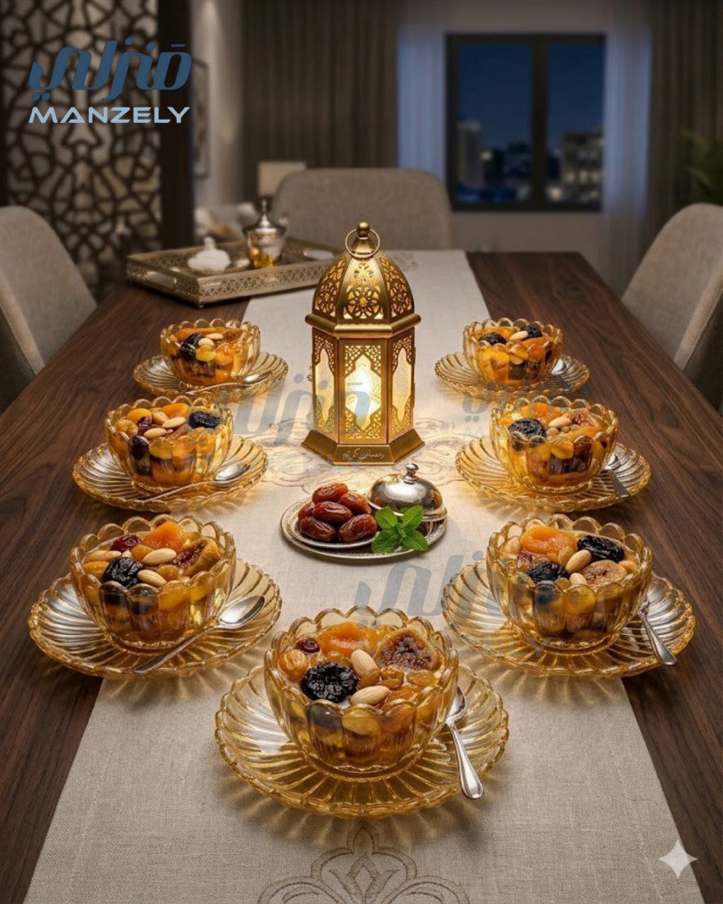 طقم خشاف عسلي بالطبق