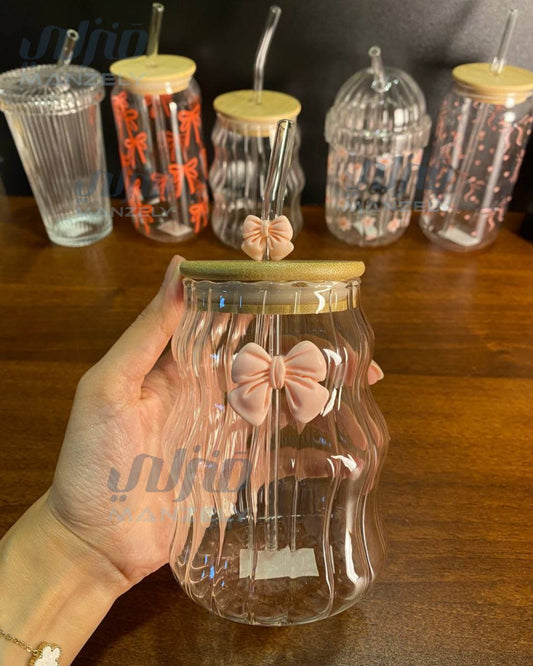 مج أمواج بغطاء مخطط فيونكة