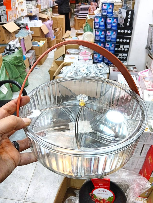 طبق تقديم حلويات مضلع بيد شبيه للجلد