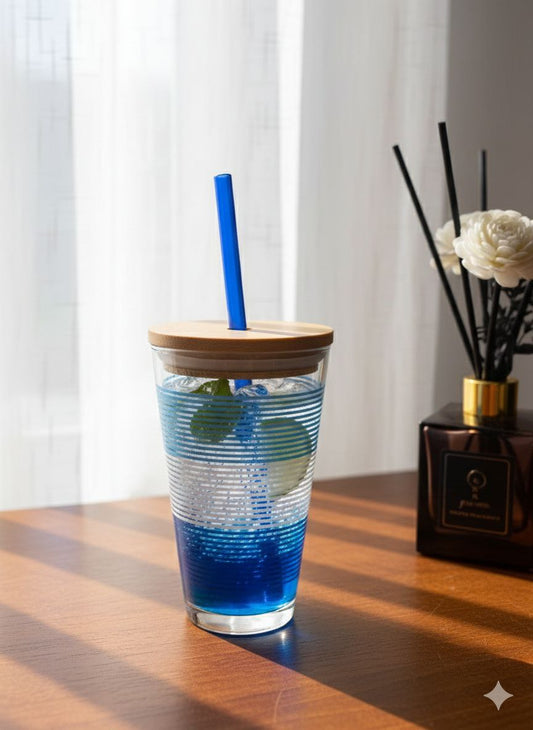New blue striped mug