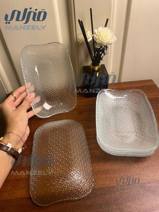 اطباق تسالى مستطيل كبير 20سم 6 قطع