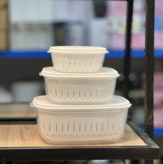 طقم علب تلاجه بلاستيك بيور