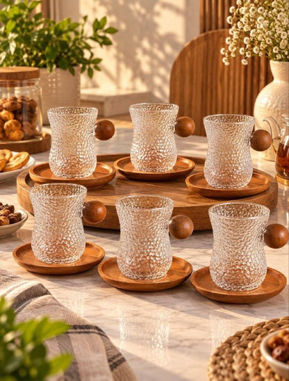 طقم استكانة منقرش