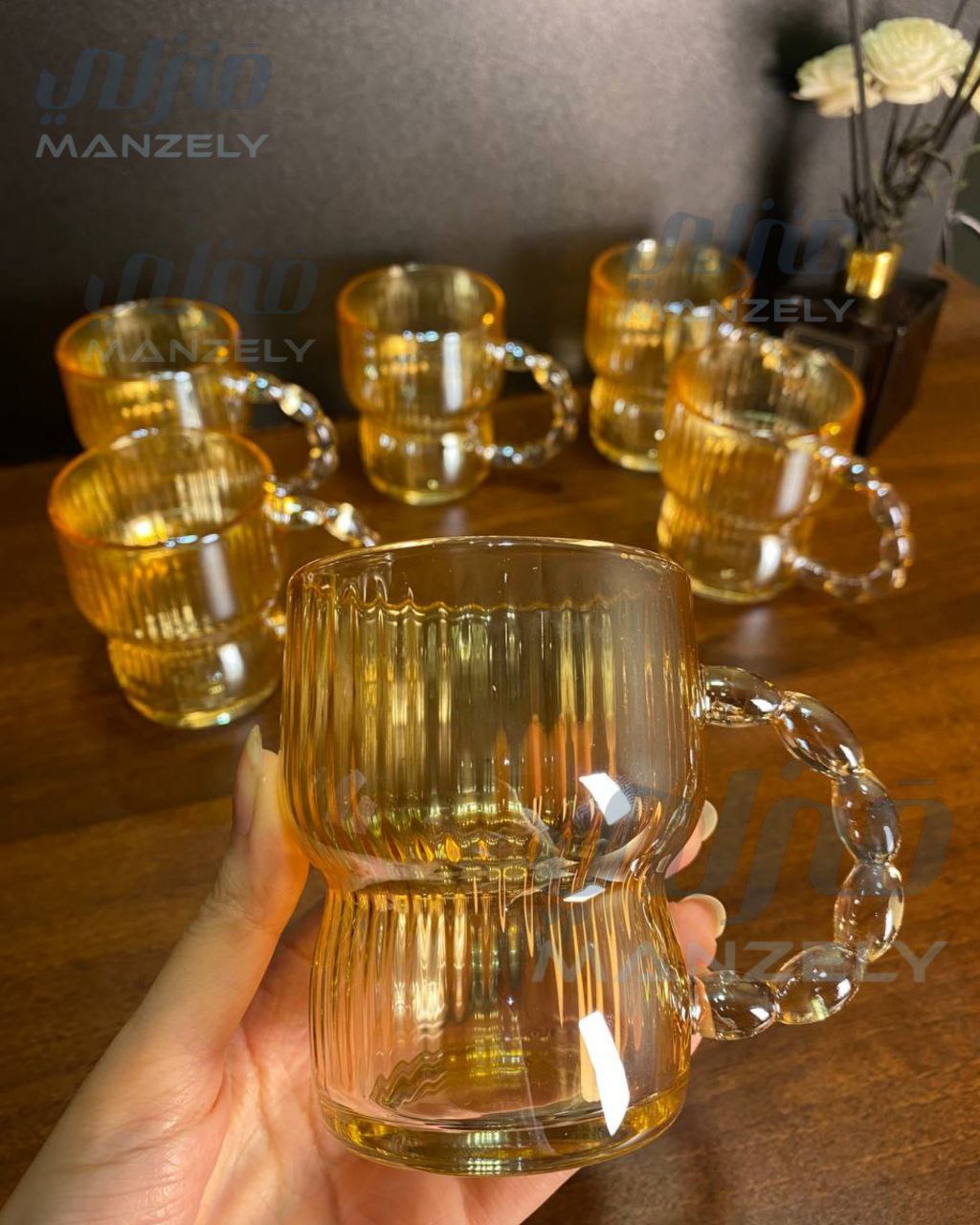 طقم مجات عسلى بأيد بابلز تكس