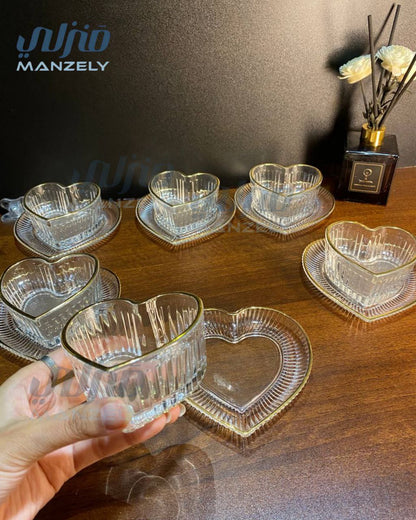 طقم خشاف قلب مضلع إطار جولد