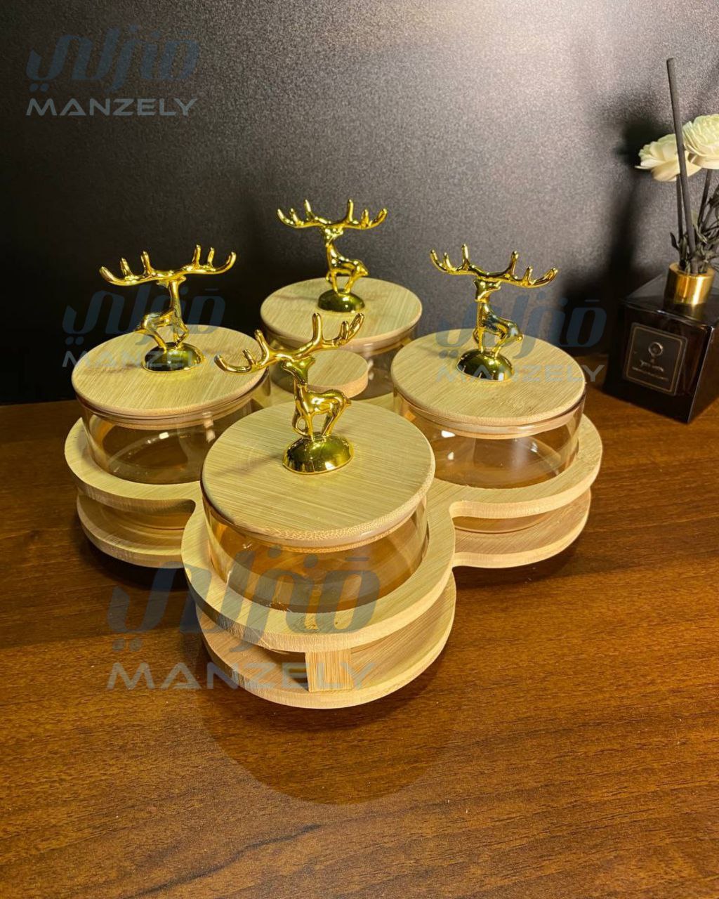 طقم كاندى دوار مستورد عسلى