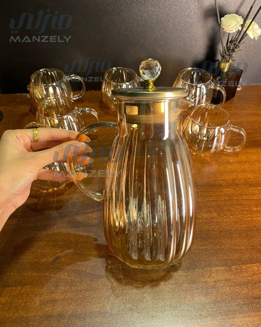 طقم تقديم بومبيه عسلي مستورد