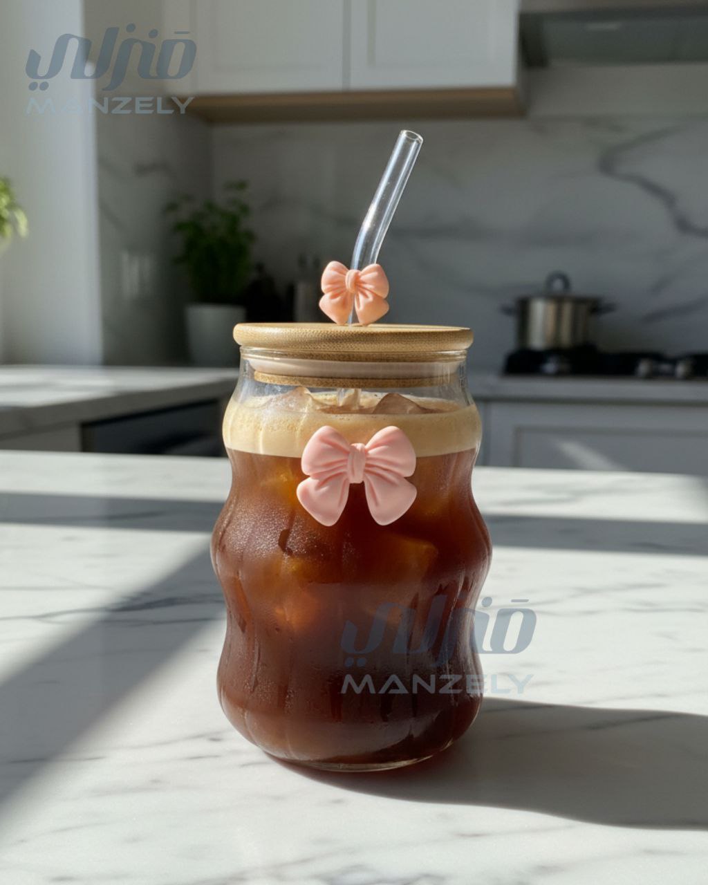 مج أمواج بغطاء مخطط فيونكة