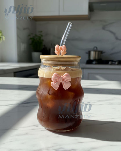 مج أمواج بغطاء مخطط فيونكة