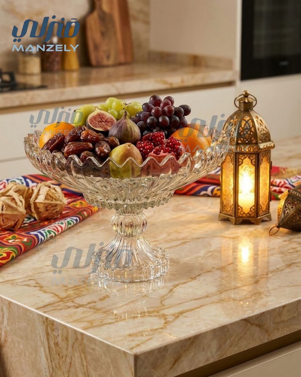 طبق فاكهه كريستال برازيليا