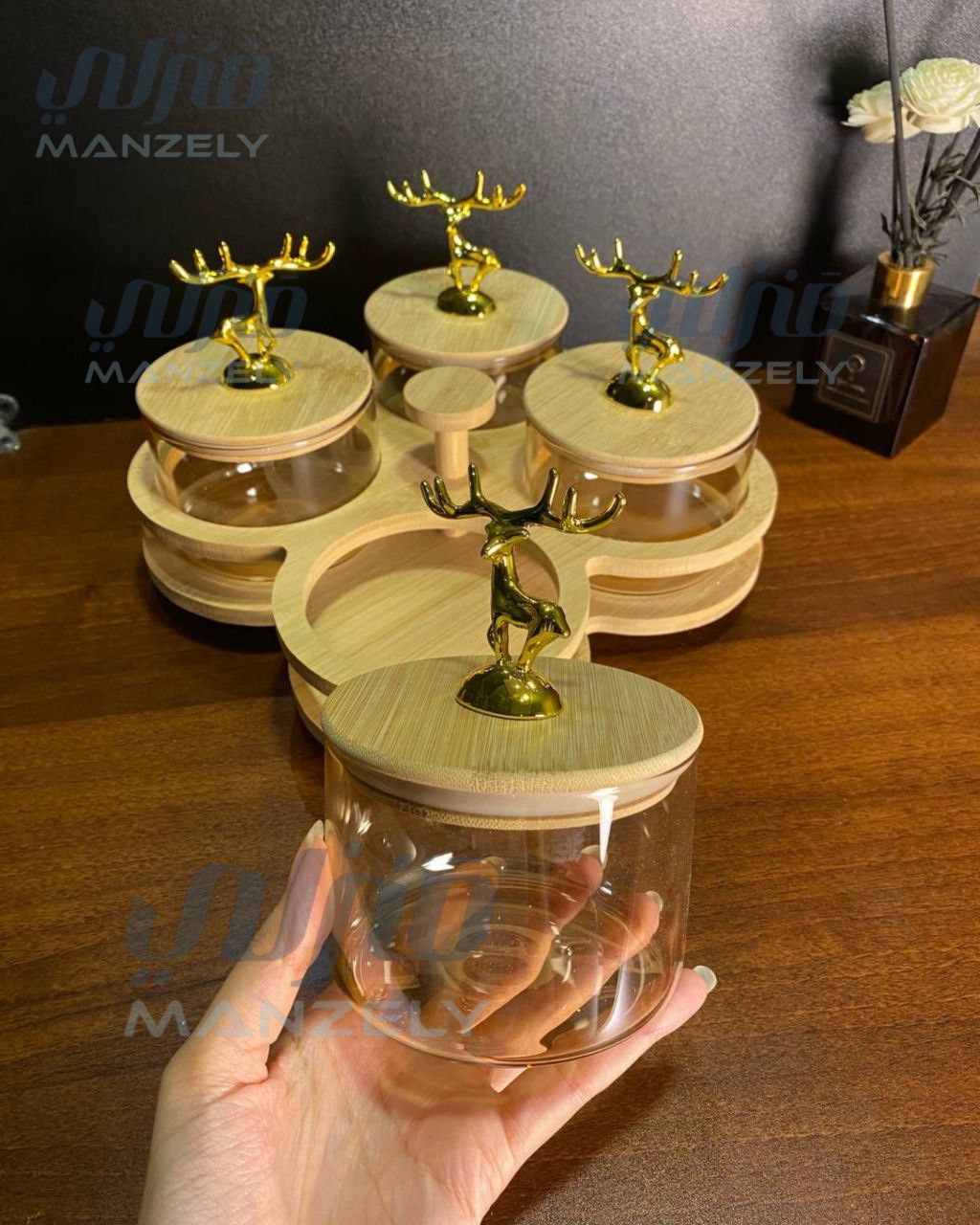 طقم كاندى دوار مستورد عسلى