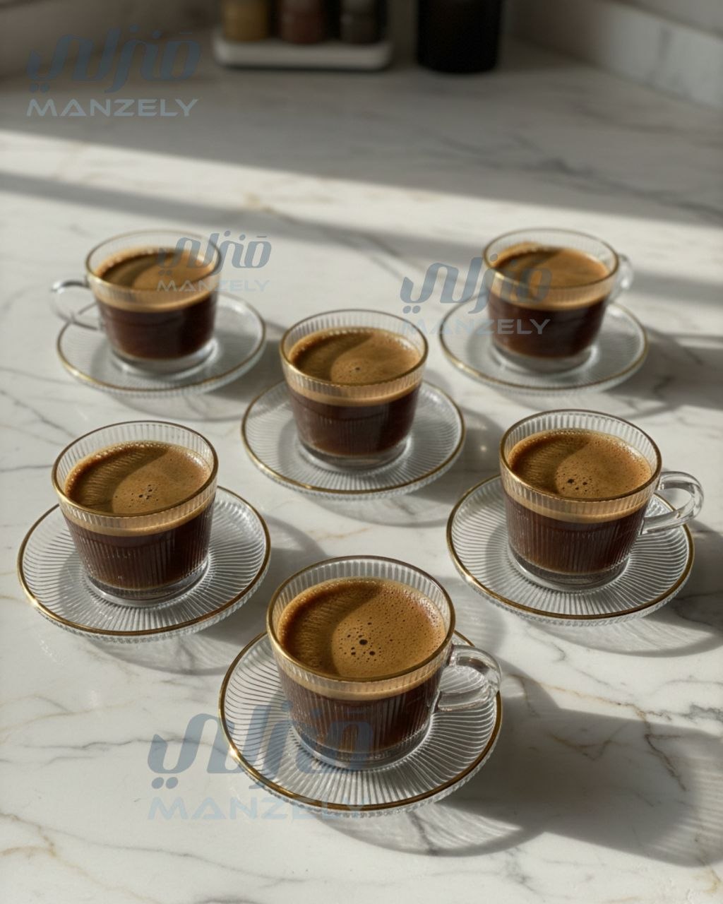 طقم قهوة لوريتا جولد بالطبق مستورد