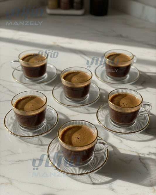 طقم قهوة لوريتا جولد بالطبق مستورد