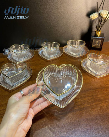 طقم خشاف قلب مضلع إطار جولد