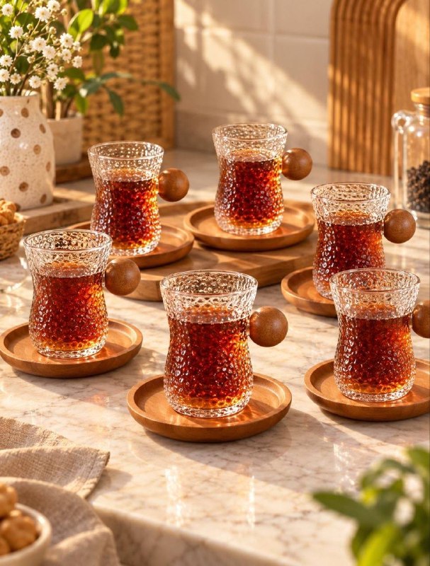 طقم استكانة منقرش