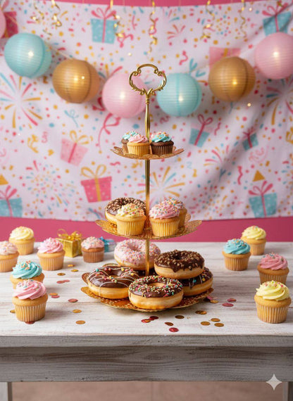 شيال معدني ثلاثي ذهبي مستورد