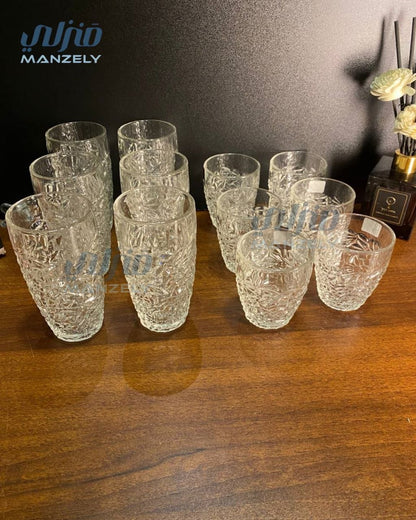 طقم منقرش 12 قطعة ( كوب و شوب )