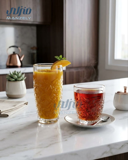 طقم منقرش 12 قطعة ( كوب و شوب )