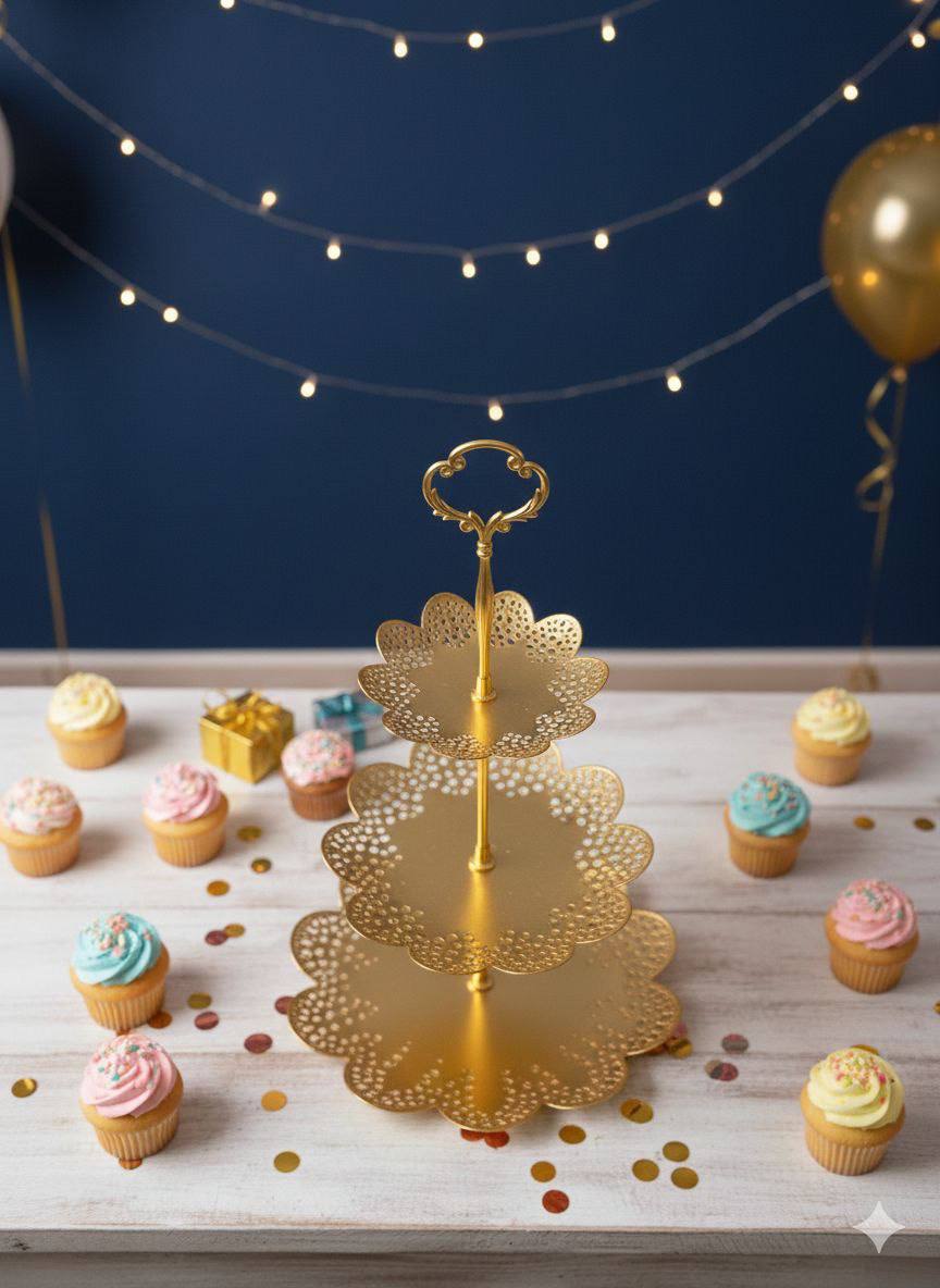 شيال معدني ثلاثي ذهبي مستورد