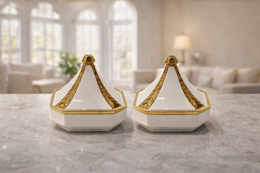 تمريه بورسلين بحواف ذهبيه مستورده