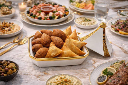 تمريه بورسلين بحواف ذهبيه مستورده