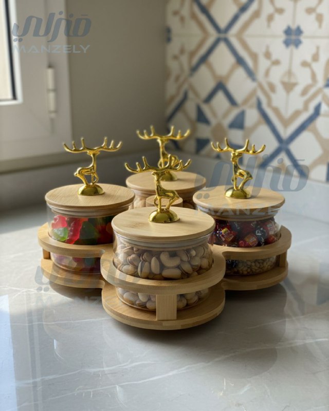 طقم كاندى دوار مستورد عسلى