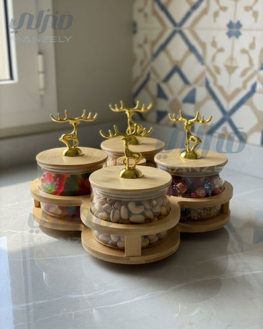 طقم كاندى دوار مستورد عسلى