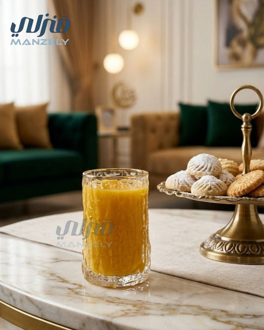 طقم كوب محجر حرف جولد