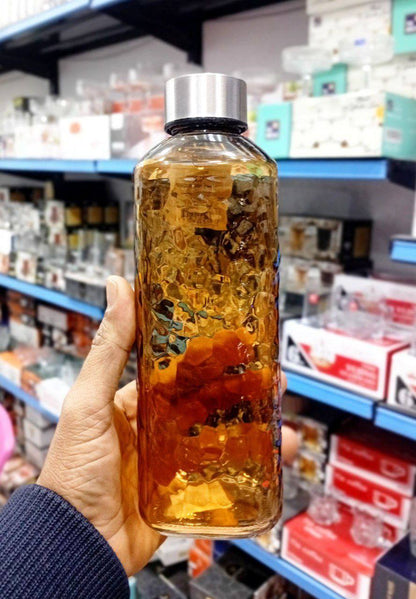 زجاجة زجاج مستوردة بغطاء استانلس