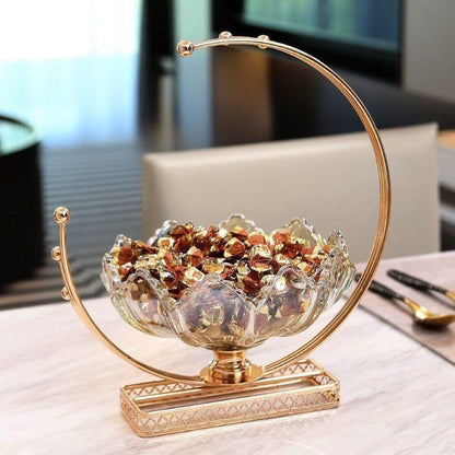 طبق شيالة زجاج ورد هلالي مستورد