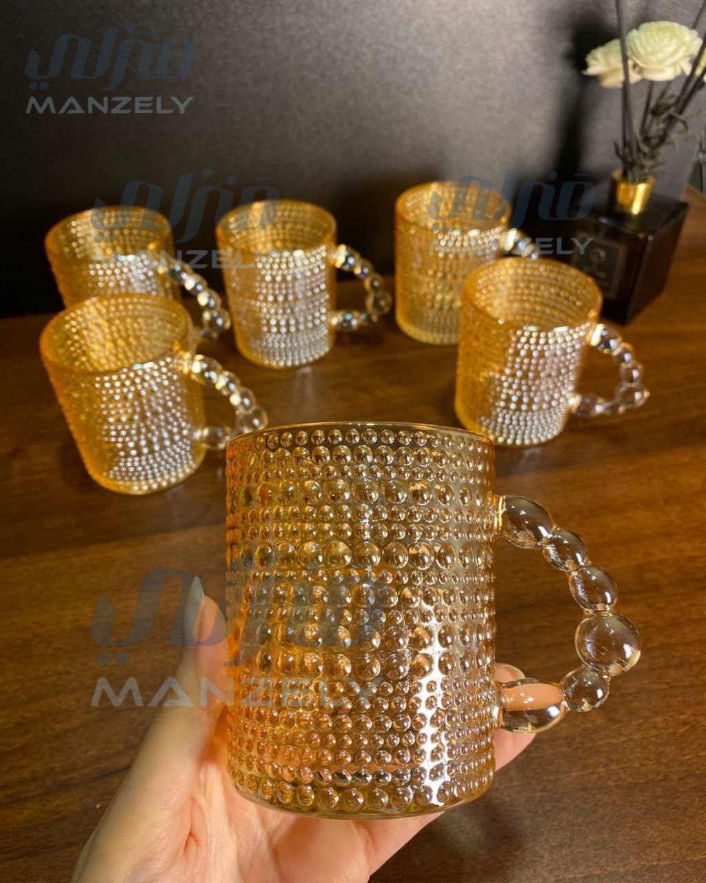 طقم مجات Fan مستورد عسلي