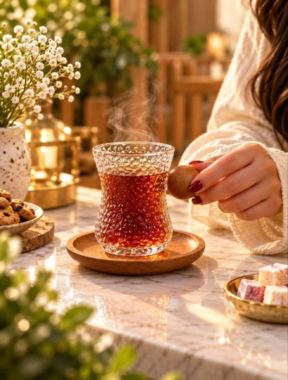 طقم استكانة منقرش