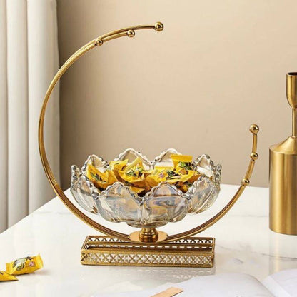 طبق شيالة زجاج ورد هلالي مستورد