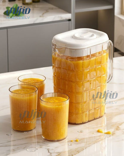 طقم دورق مربعات اكريليك و 2 شوب