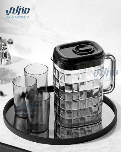 طقم دورق مربعات اكريليك و 2 شوب