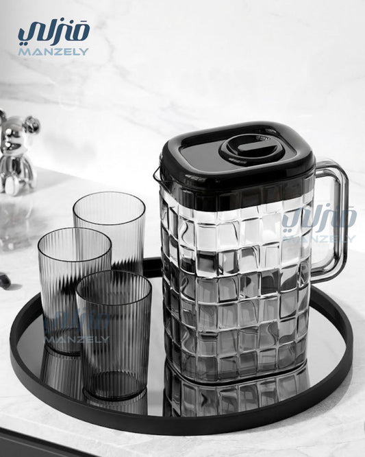 طقم دورق مربعات اكريليك و 2 شوب