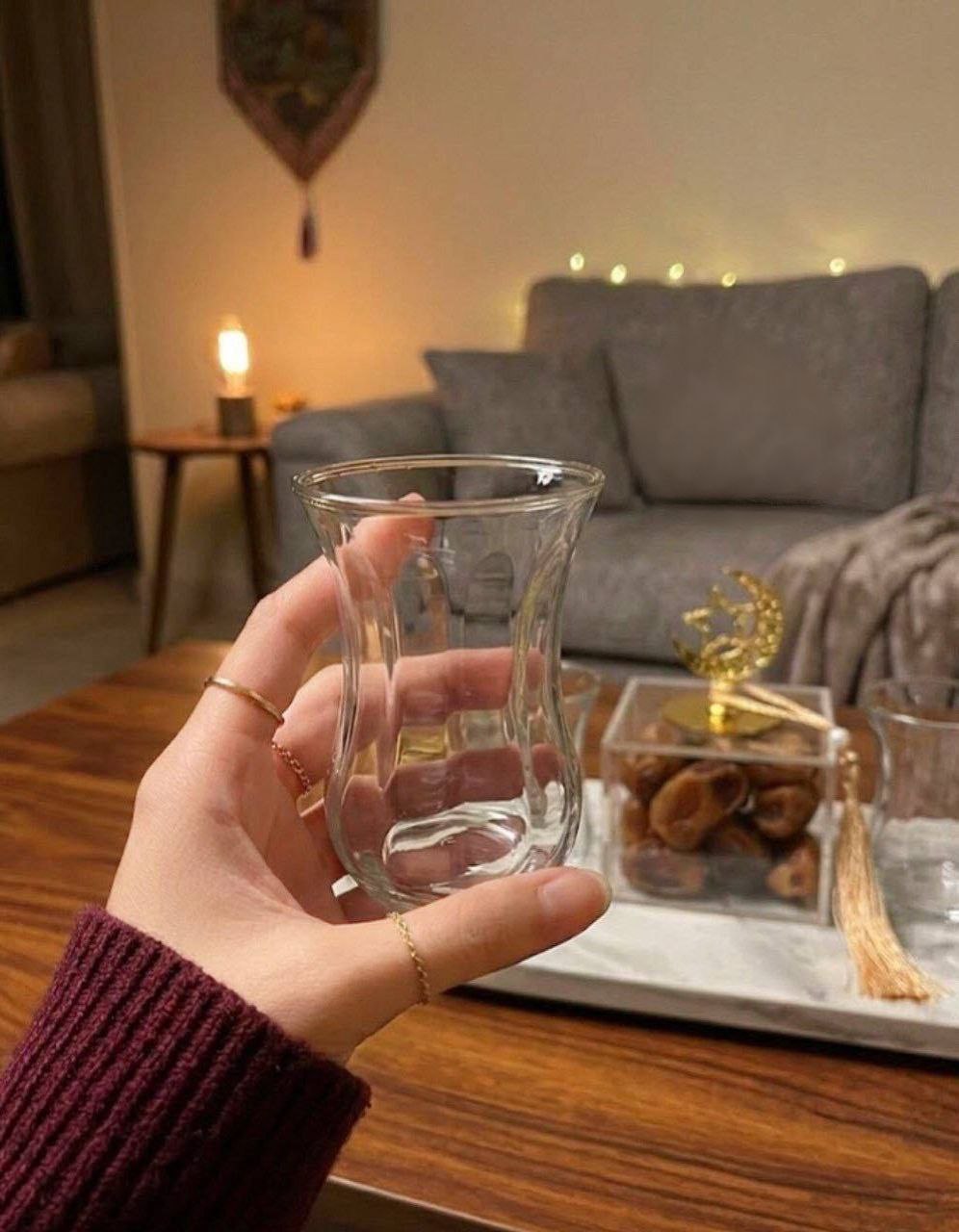 طقم ضيافه شاى بصينيه رخامي 8 قطع