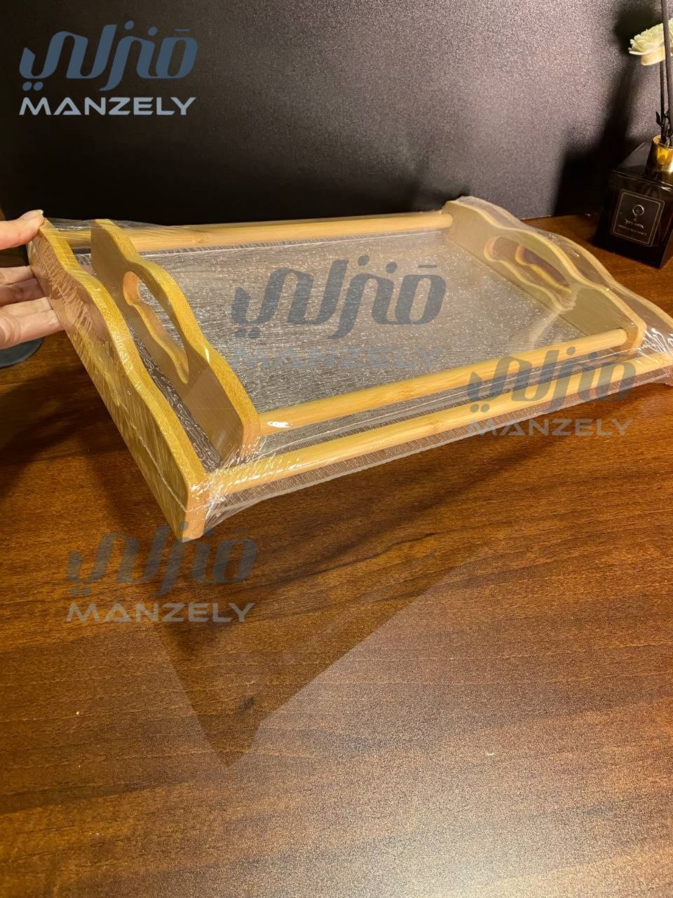 طقم صواني مستورد خشب * اكريليك