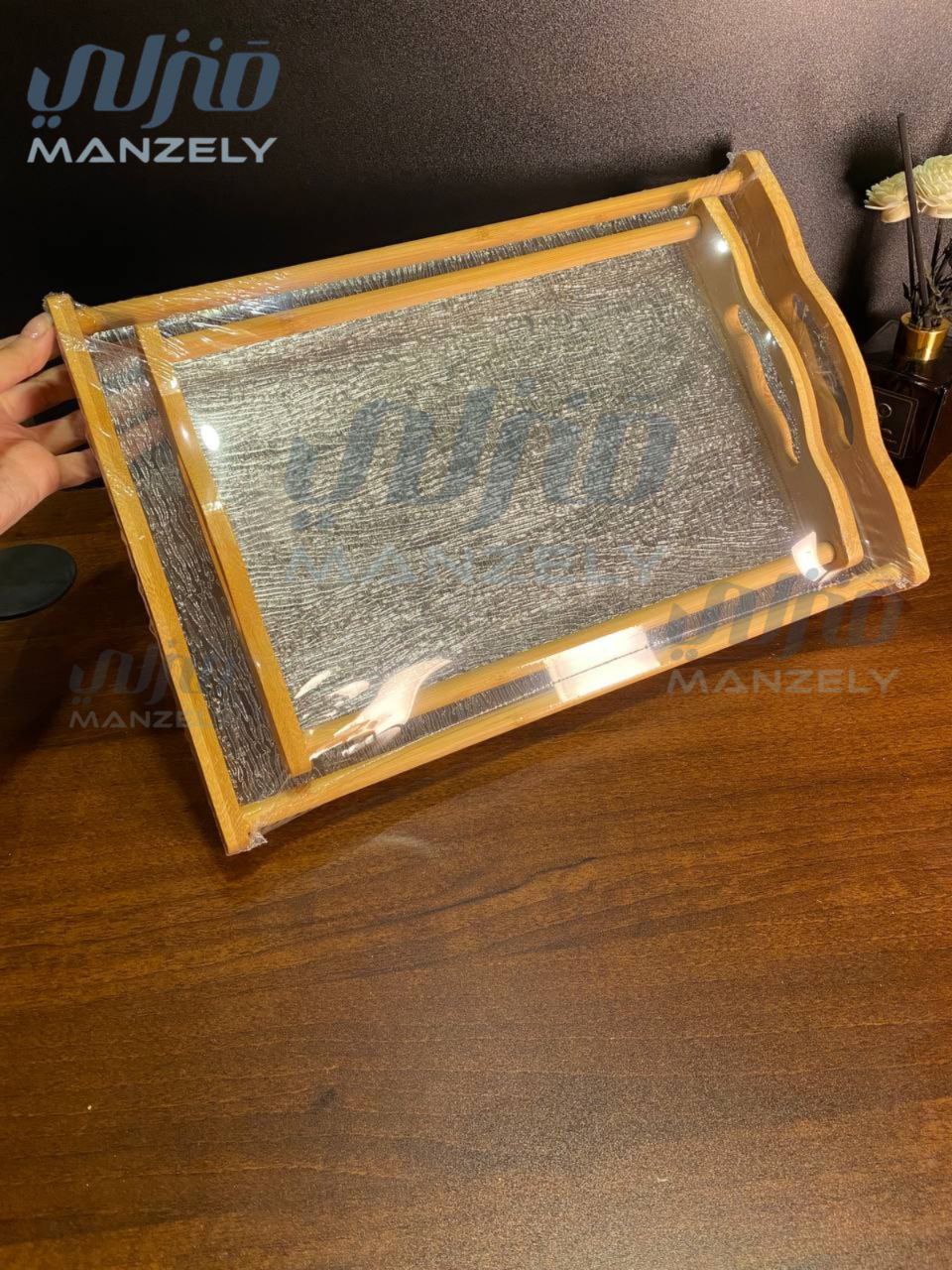 طقم صواني مستورد خشب * اكريليك