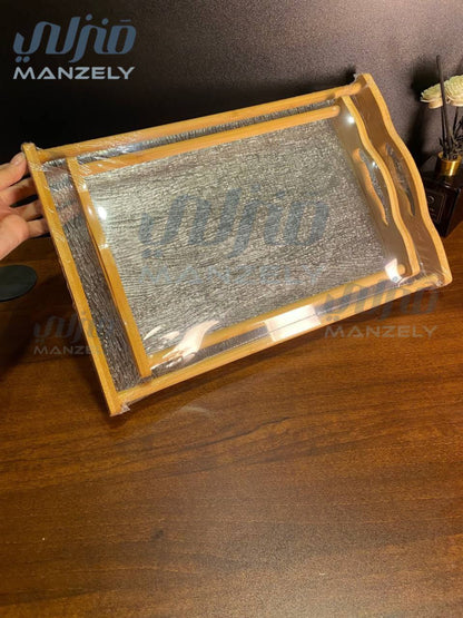 طقم صواني مستورد خشب * اكريليك