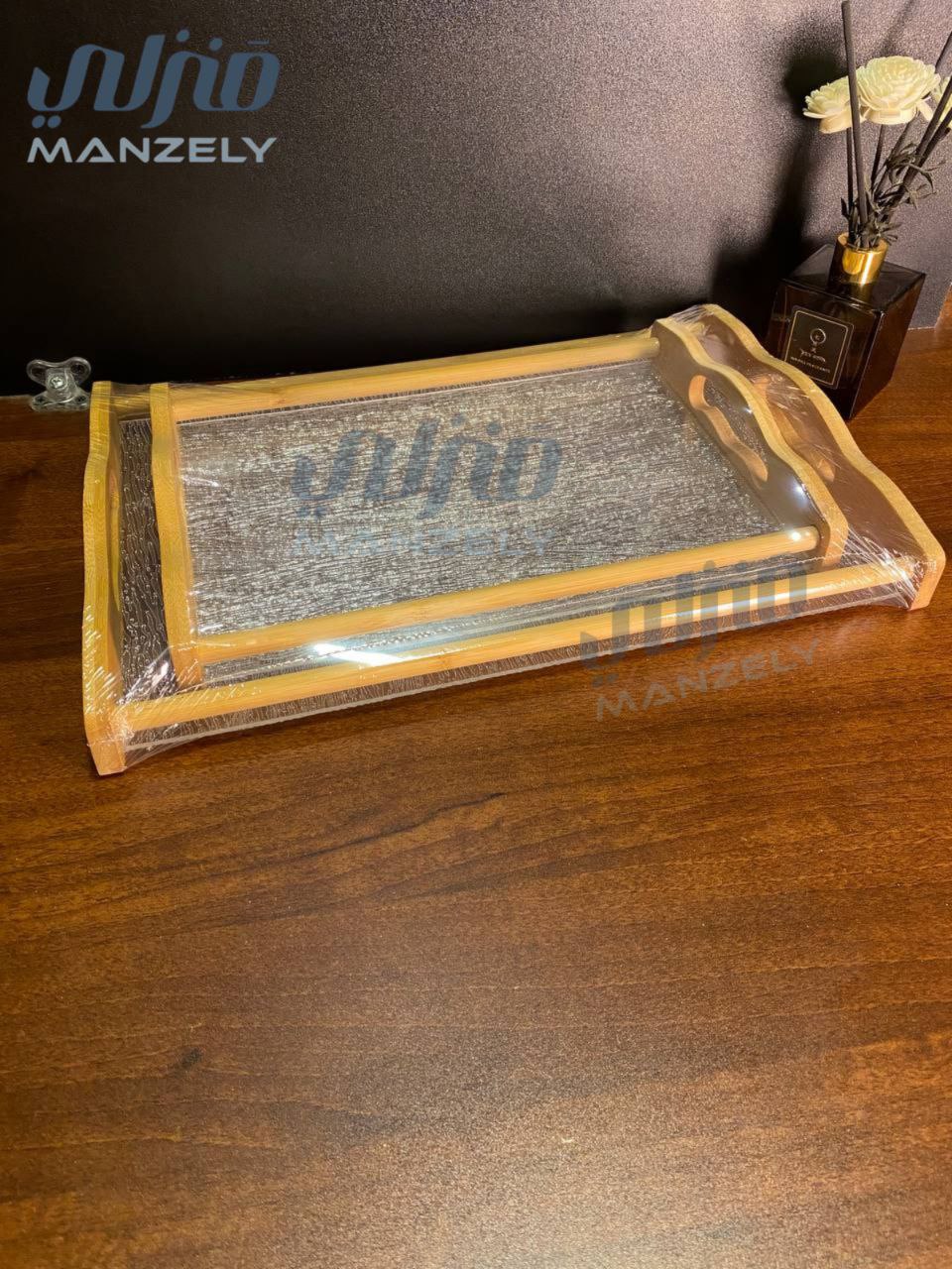 طقم صواني مستورد خشب * اكريليك