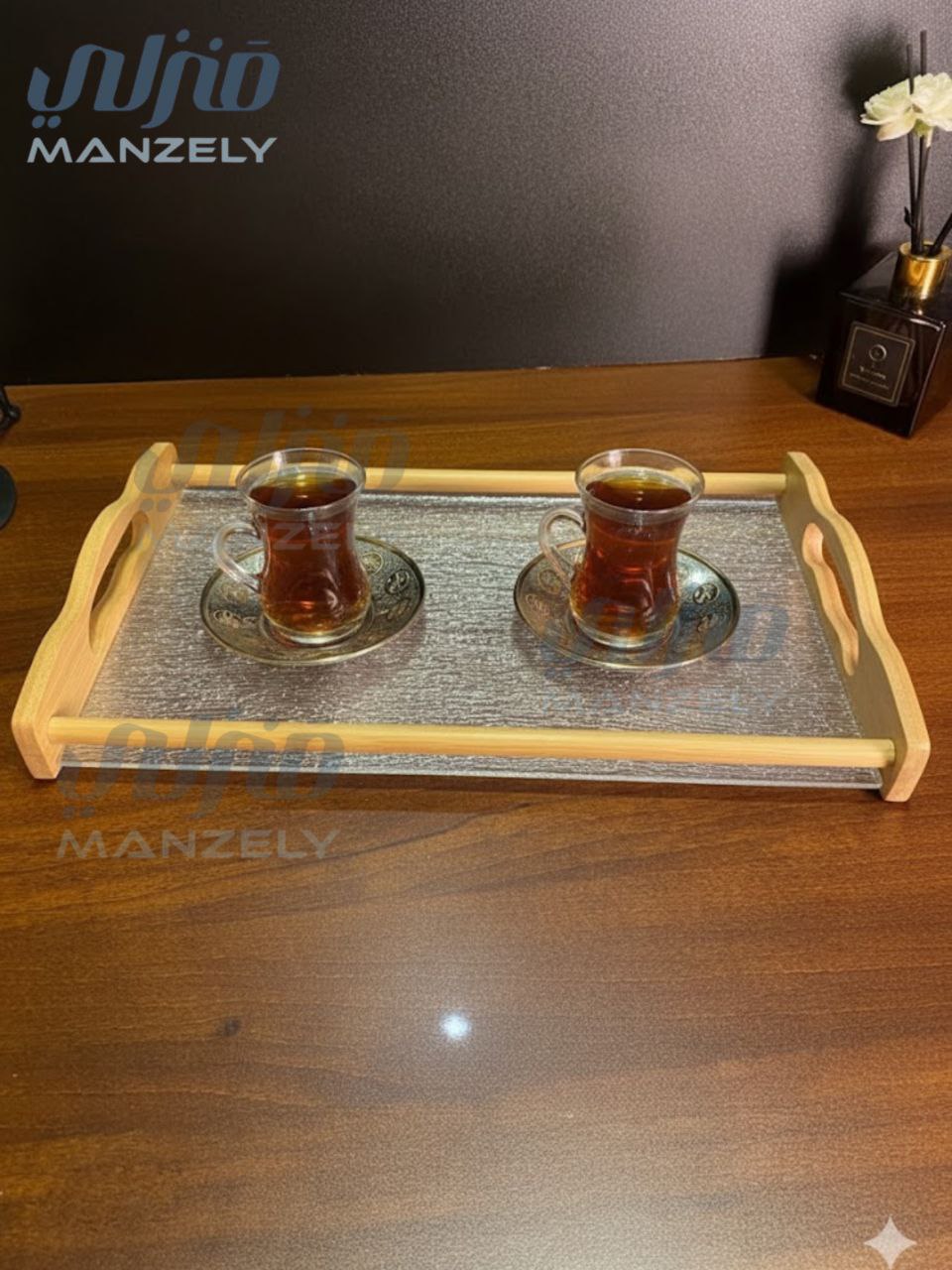 طقم صواني مستورد خشب * اكريليك