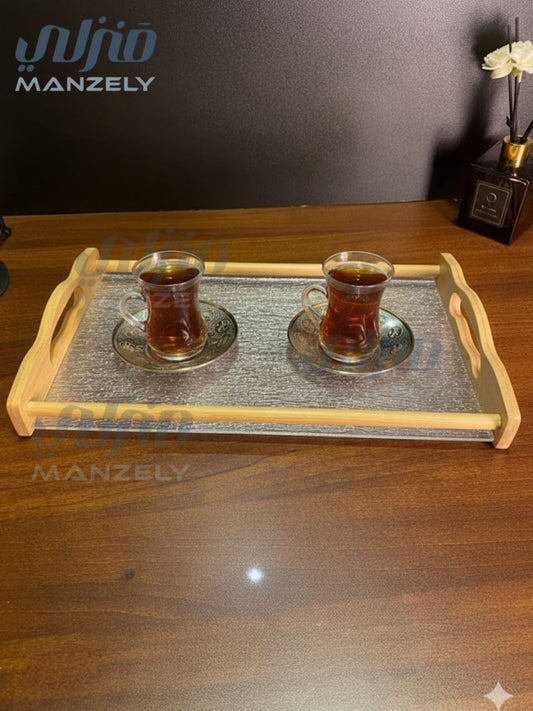 طقم صواني مستورد خشب * اكريليك