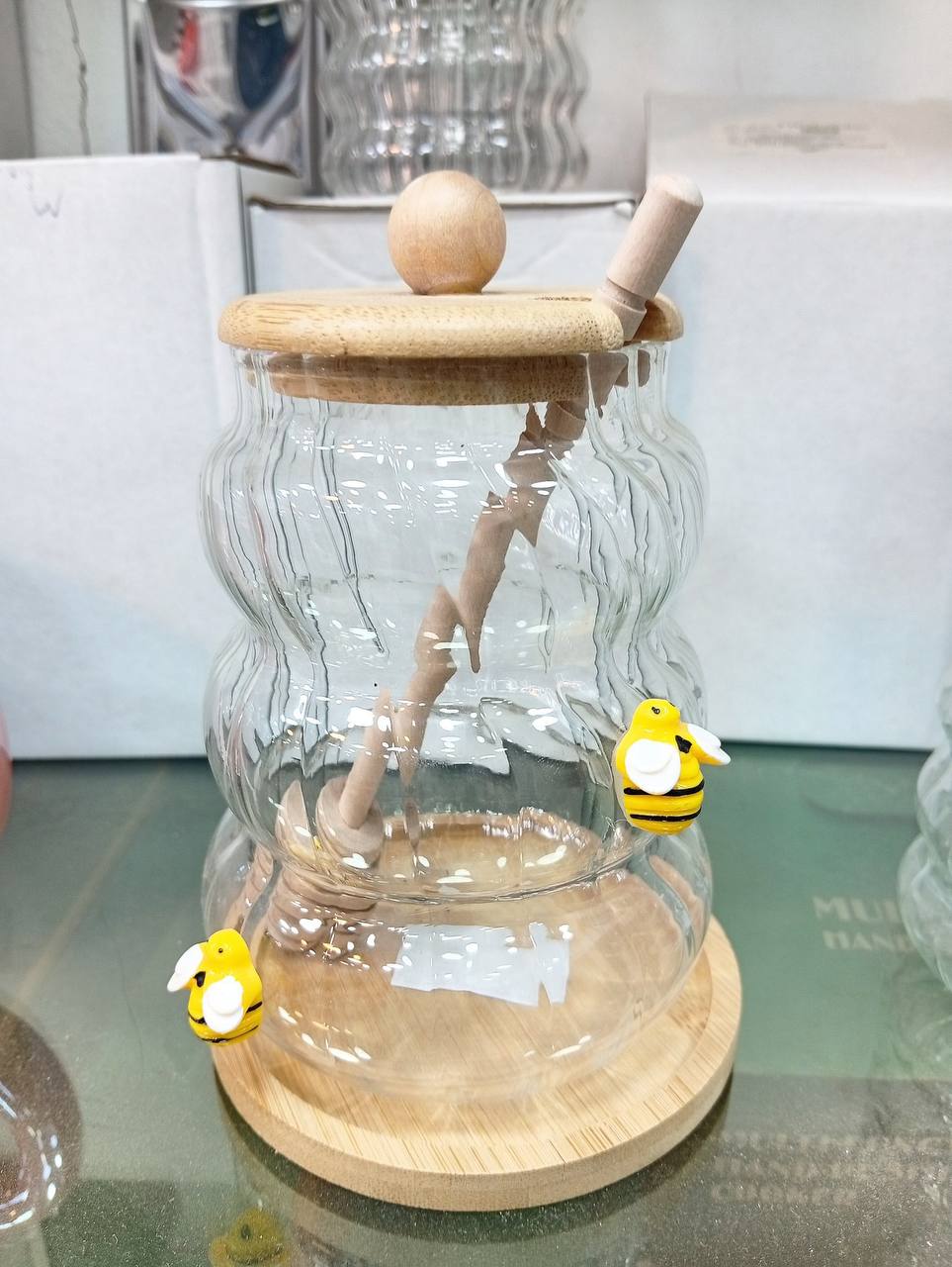 عساله بايركس زجاج بغطاء مستورده