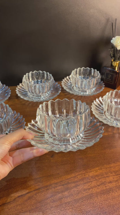 Ice cream bowls with a transparent tray, 250ml, 12 pieces