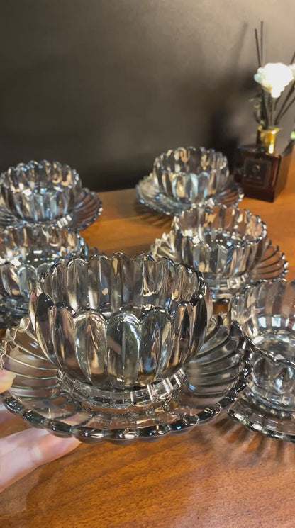 Crystal Fame Bowls with Saucer, 12 Pieces, 250ml