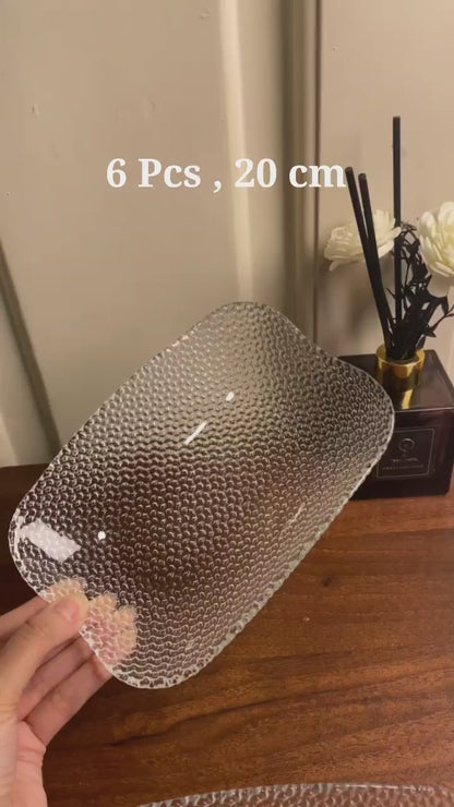 اطباق تسالى مستطيل كبير 20سم 6 قطع