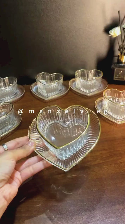 طقم خشاف قلب مضلع إطار جولد