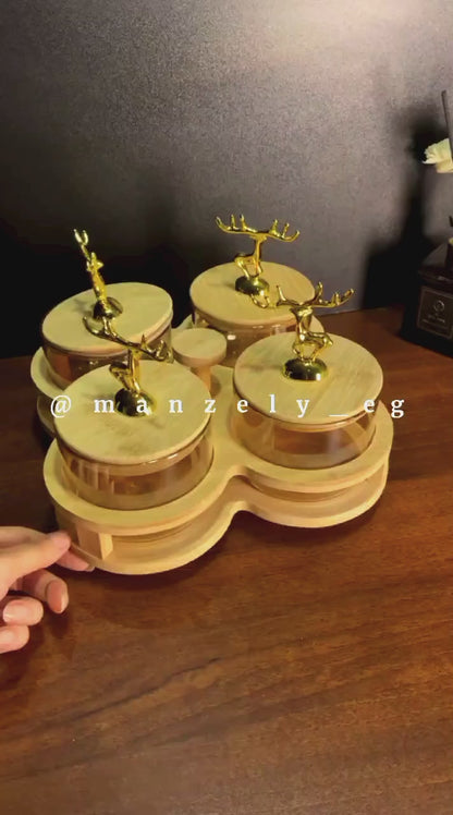 طقم كاندى دوار مستورد عسلى