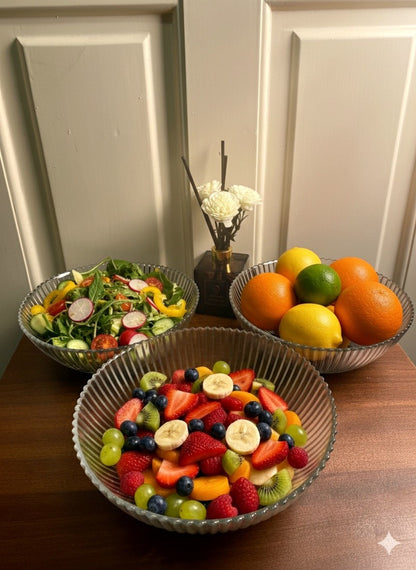 طقم اطباق غويطه مضلعه 24سم 3 قطع